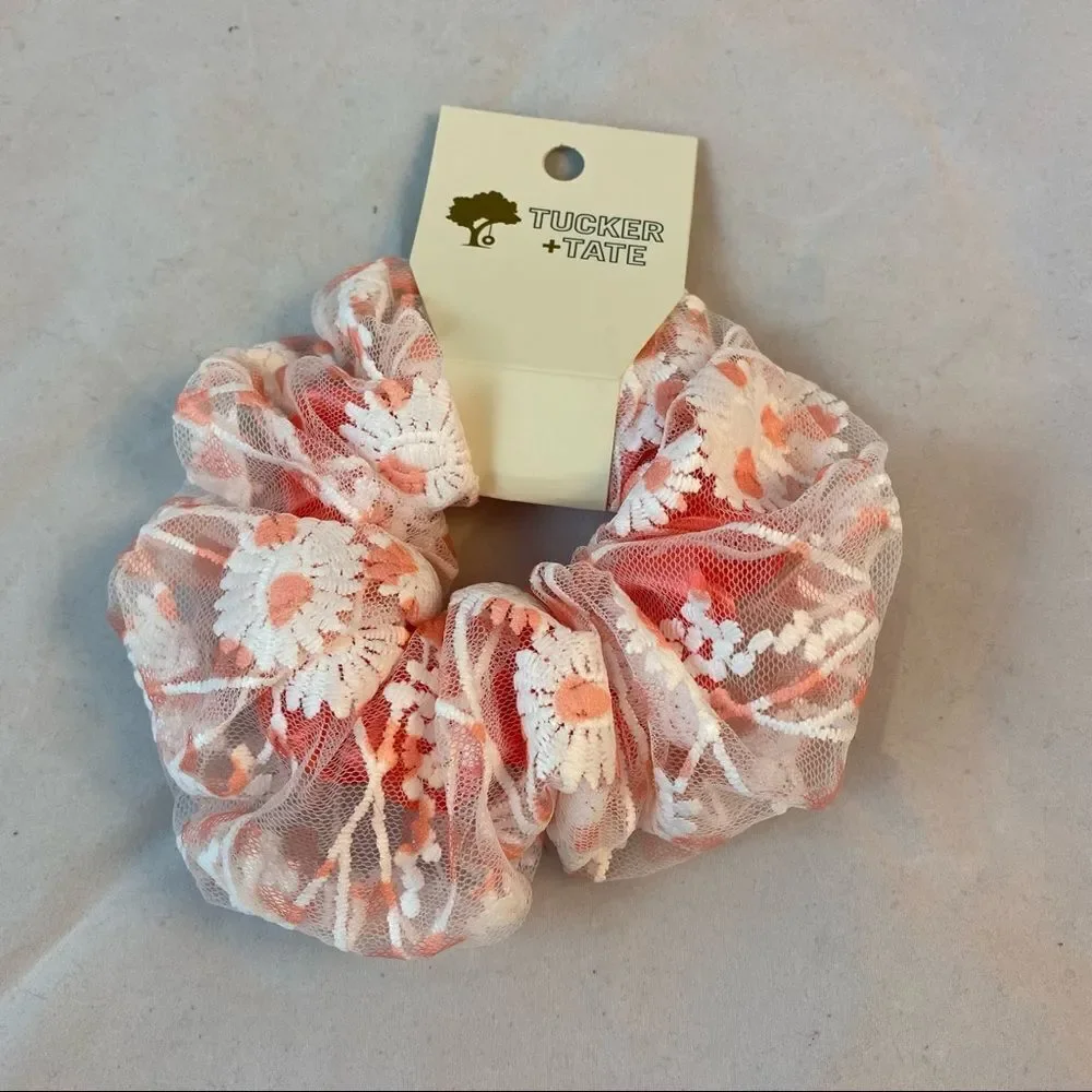 Tucker + Tate Hair Tie Coral Sugar Daisy Floral Scrunchie Casual Flower Girl